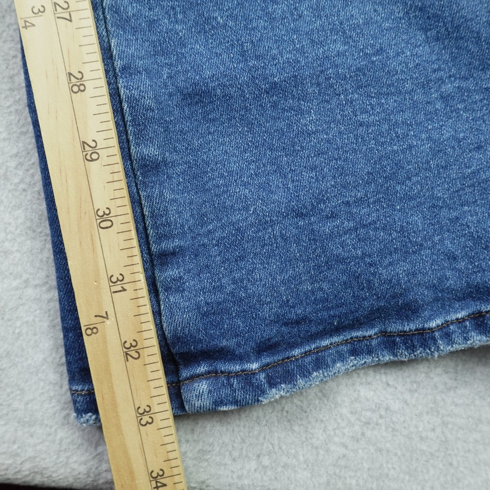 Vervet Jeans Womens 29 Blue Distressed Flare Denim Leopard Trim Gusset - Picture 12 of 13